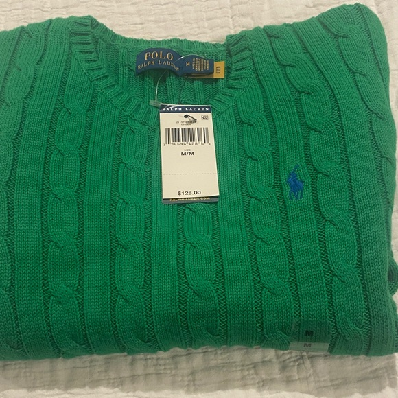 Polo by Ralph Lauren womens Vibrant Green Crewneck Sweater - Picture 5 of 7